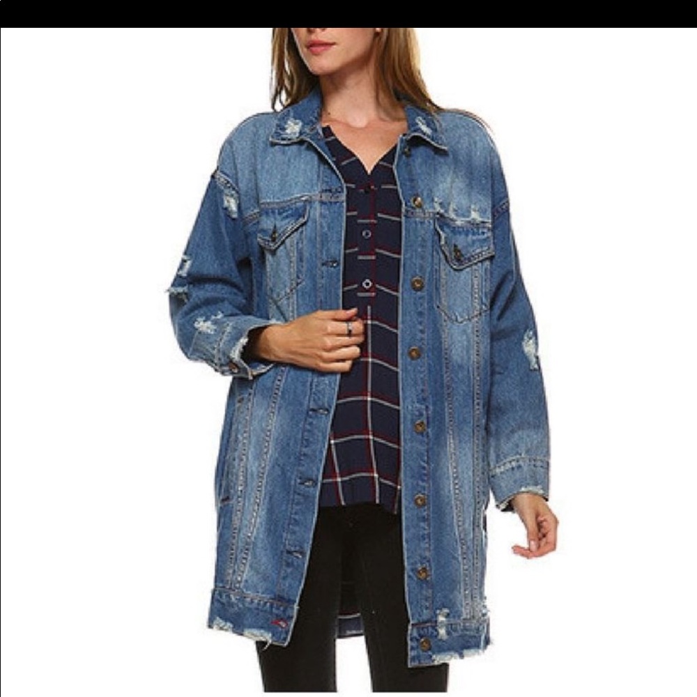 LeShop Oversized Jean Jacket - Picture 3 of 6